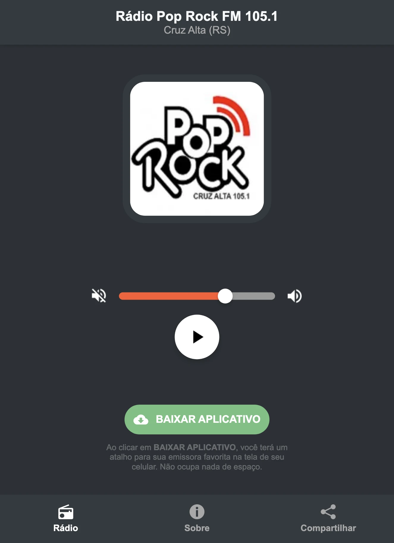 Rádio Pop Rock FM 105.1 ao vivo - Cruz Alta (RS)